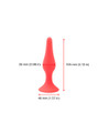 Red silicone anal plug XS size - 25mm diameter 105mm length suction base (40mm base)