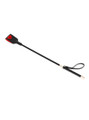 full length riding crop with textured shaft and metal accents
