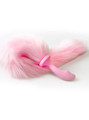 soft pink fox tail anal plug with long fluffy tail