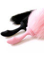 black and pink fox tail anal plugs side by side