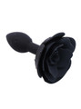 Gothic black flower butt plug side angle