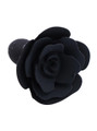 Matte black rose shaped anal plug close-up