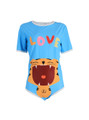 ABDL blue adult onesie with cute tiger patterns, offering a playful and cozy experience for those who love ageplay and comfortable adult attire