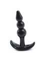 Black beaded silicone anal plug front view