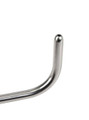 Close-up of rounded curved stainless steel douche nozzle tip