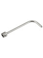 Stainless steel curved anal and vaginal enema douche nozzle with threaded connector on white background