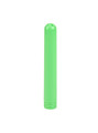 Green ABS thick tube douche nozzle standing upright with rounded multi-hole tip
