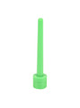 Green ABS slim shower douche nozzle standing upright with threaded base