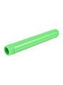 Green ABS thick tube shower douche nozzle shown from side with open threaded connector
