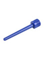 Blue ABS slim shower douche nozzle angled with rounded tip and straight body