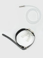 Transparent piss play mouth gag with clear tube and hollow penis plug
