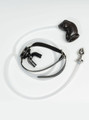 Black piss play mouth gag kit with hollow anal plug, clear tube, and black sleeve