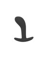 Black medium curved silicone anchor butt plug with smooth rounded head