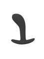 Black large curved silicone anchor butt plug with wide anchor-style base