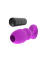 Purple beaded anal plug with removable bullet vibrator