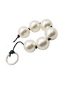 White pearl pussy beads with smooth round beads for internal play