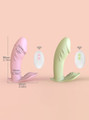Pink and green remote control wearable butterfly vibrators showing compact 96 mm internal arm and 30 mm width