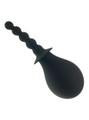 Black silicone anal douche bulb with beaded nozzle and flared guard