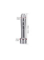 Small Silver Stream aluminium shower douche nozzle size chart showing 90 mm length and 16 mm widest diameter