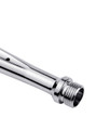 Close up of Silver Stream aluminium shower douche nozzle with threaded 1/2 inch connector