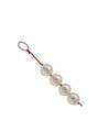 Pearl Pop 4 bead ABS anal beads with red cord and metal pull ring