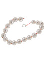Pearl Pop pearl-style ABS anal beads curved with red cord and metal pull ring