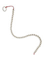 Pearl Trail long pearl-style ABS anal beads with red cord and metal pull ring