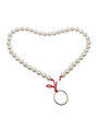 Pearl Trail pearl-style ABS anal beads arranged in heart shape with metal pull ring