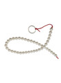 Pearl Trail pearl-style anal bead strand looped with red cord and metal pull ring