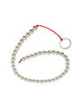 Pearl Trail long ABS anal beads curved with red cord and silver pull ring