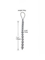 Stainless steel 15 mm (0.59 in) short anal beads size chart with 178 mm (7.01 in) length and 164 g (5.78 oz) weight