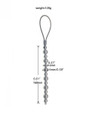 Stainless steel 12 mm + 15 mm (0.47 + 0.59 in) short anal beads size chart with 168 mm (6.61 in) length and 128 g (4.52 oz) weight