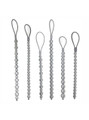 Stainless steel anal beads in multiple bead size options with flexible cable loop handles