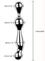 Dimension chart for weighted stainless steel stimulator showing 170 mm length and 26-32 mm widths