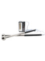 Two stainless steel E-Stim Drumsticks connected to a compatible electro power unit sold separately