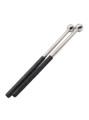Pair of 304 stainless steel E-Stim Drumsticks with polished ball tips and black handles