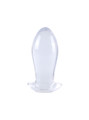 Medium clear TPE anal dragon egg butt plug with a smooth tapered shape