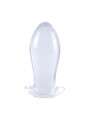 XL clear TPE anal dragon egg butt plug with an elongated tapered body