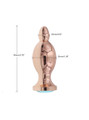 Rose Gold stainless steel weighted butt plug with measurements
