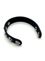 Open black Medical Silicone cock ring showing multiple adjustable snap positions.