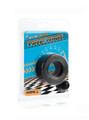 Black TPE Tire Ring cock ring displayed in motorsport-style retail packaging.