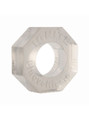 Transparent Big Nutz TPE cock ring with octagonal nut-inspired design and 23 mm (0.91 in) opening.