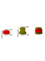 Size chart showing Inner Shaft Ring, Outer Sleeve and Full Stack Set medical-grade silicone cock ring options.