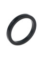Black solid aluminium cock ring with smooth polished finish.
