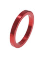 Red solid aluminium cock ring with smooth polished finish.