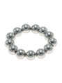 Close up of stainless steel beaded cock ring with polished silver beads