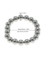 Stainless steel beaded cock ring with 36 mm inner diameter and 8 mm beads