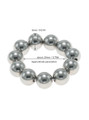 Stainless steel beaded cock ring with 20 mm inner diameter and 8 mm beads