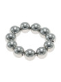 Close up of stainless steel beaded cock ring with 8 mm beads