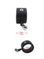 41 mm (1.61 in) black silicone e-stim cock ring with 25 mm (0.98 in) metal bell